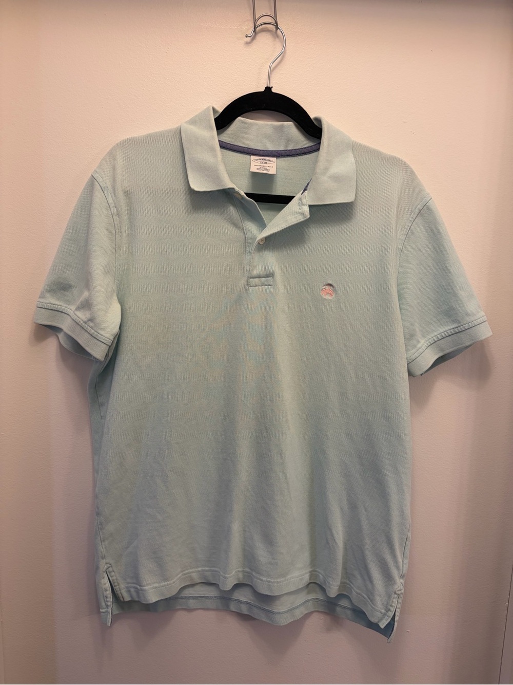 Brooks Brothers Slim Fit Polo Light Blue 100% Cotton Men’s Large Sz L